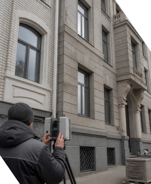 Лазерное сканирование фасадов зданий для обследования в Туймазы